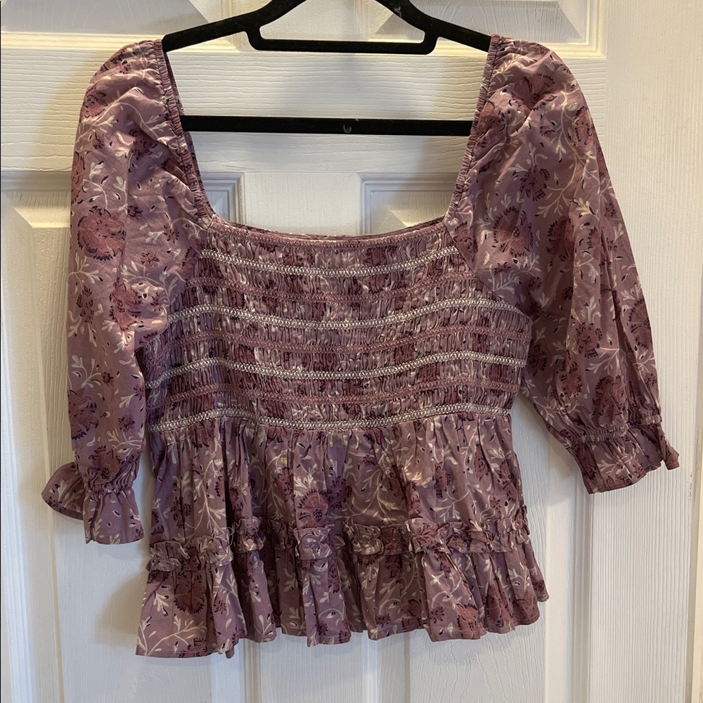 NWT American Eagle Outfitters Purple Floral Blouse